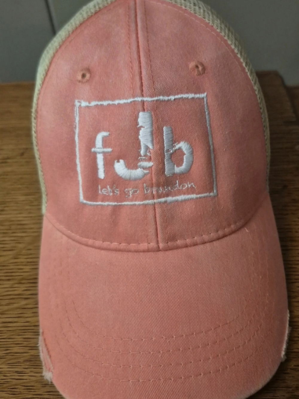 Adams Pink and Tan Mesh Trucker Hat